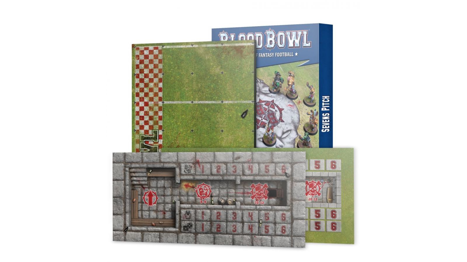 Blood Bowl - Terrain de Blood Bowl à Sept: terrain et fosses double face pour Blood Bowl à Sept Blood-bowl-terrain-de-blood-bowl-a-sept-terrain-et-fosses-double-face-pour-blood-bowl-a-sept