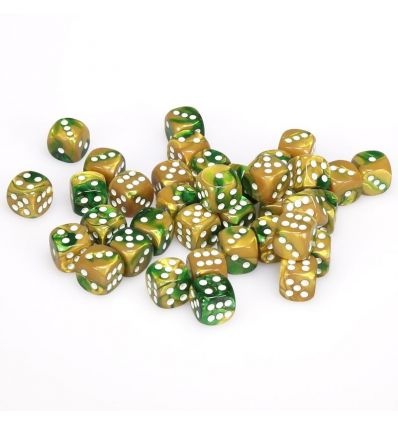 Chessex 6 Faces Dice Green Gold