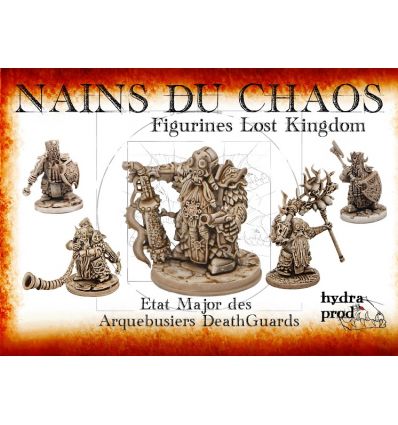 Nain du Chaos - Etat Major d'Arquebusiers (5 figurines)