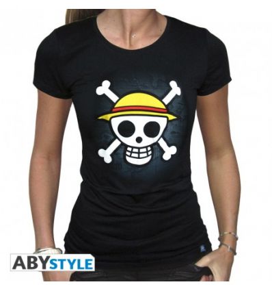 ONE PIECE T-shirt Skull with map L