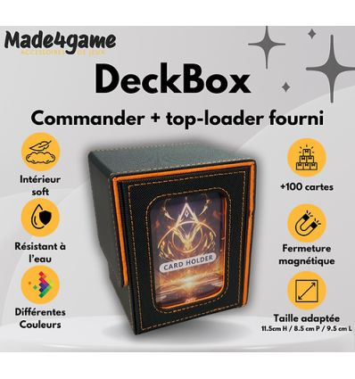 Made4Game - Deckbox Commander L 100 Noir/Orange