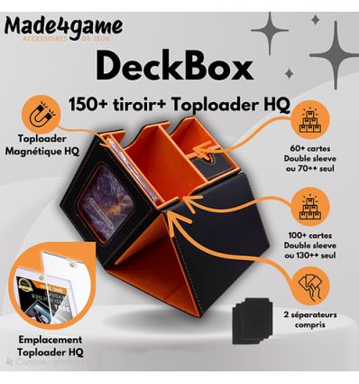 Made4Game - Deckbox Commander XL 150 Noir/Orange