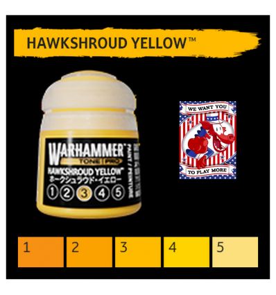 Warhammer Tone Pro -  HAWKSHROUD YELLOW 3 12ML ROW
