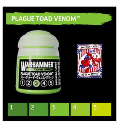 Warhammer Tone Pro -  PLAGUE TOAD VENOM (5) 12ML ROW